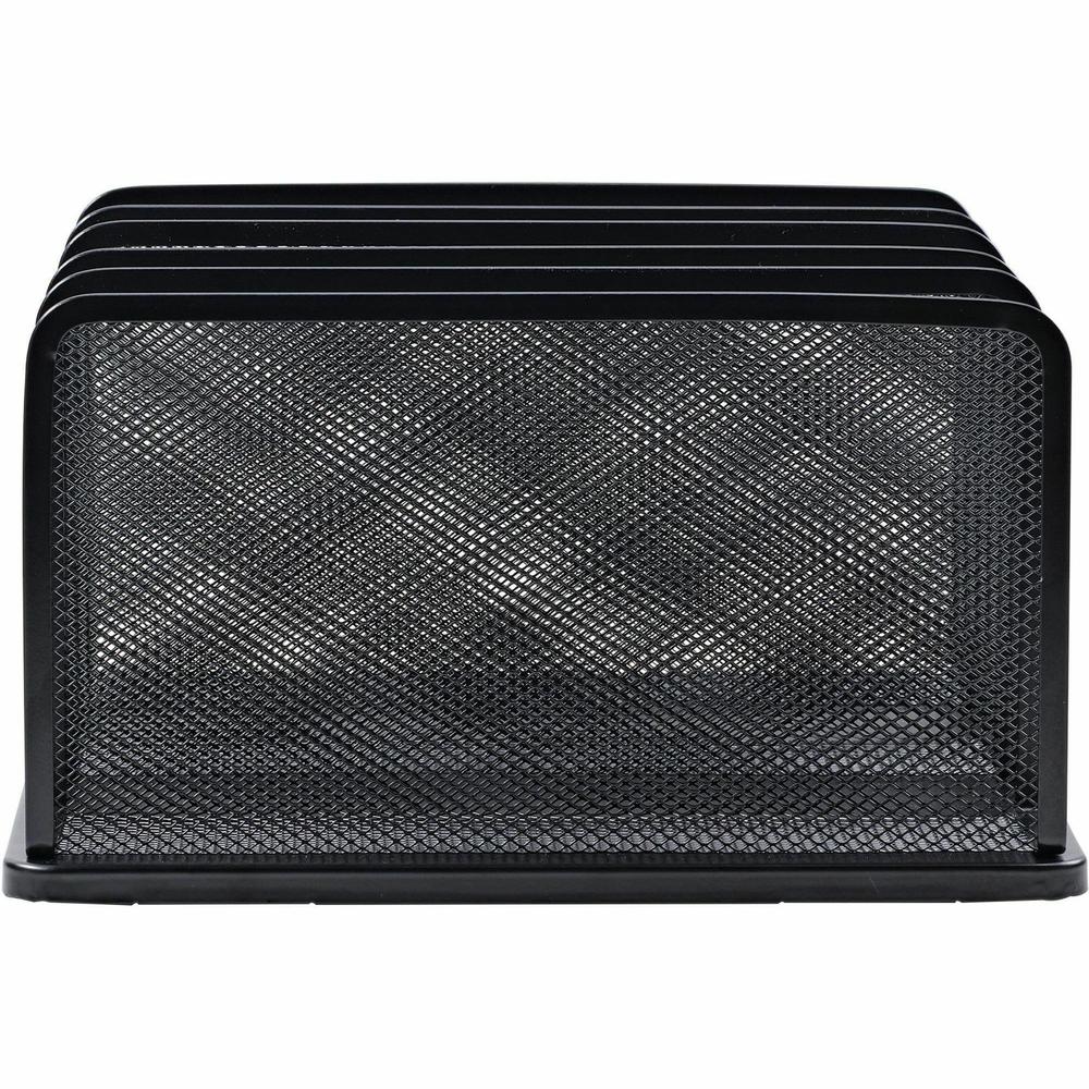 Lorell 5-Tier Letter Tray - 5 Tier(s) - Vertical - Side-loading, Sturdy - Black - Steel Mesh - 1 Each. Picture 3