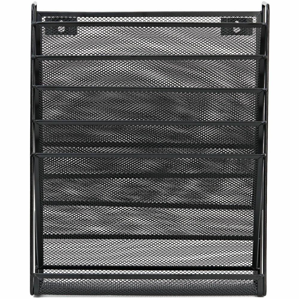 Lorell 5-Pocket Wall File - 5 Pocket(s) - Black - Steel Mesh - 1 Each. Picture 3