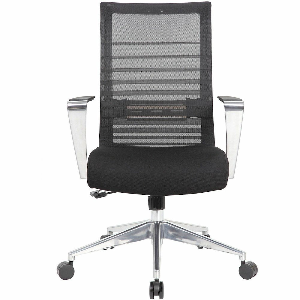Lorell Horizontal Mesh High-Back Conference Chair - Black Seat Color - Fabric, Molded Foam Seat Material - Mesh Back Material - High Back - 1 Each. Picture 3