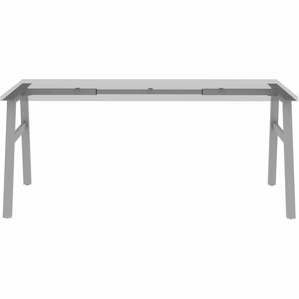 Lorell Table Base - Powder Coated A-shaped, Silver Base - 28.50" Height x 71.60" Width x 23.20" Depth - Metal Base Material - 1 Each. Picture 3