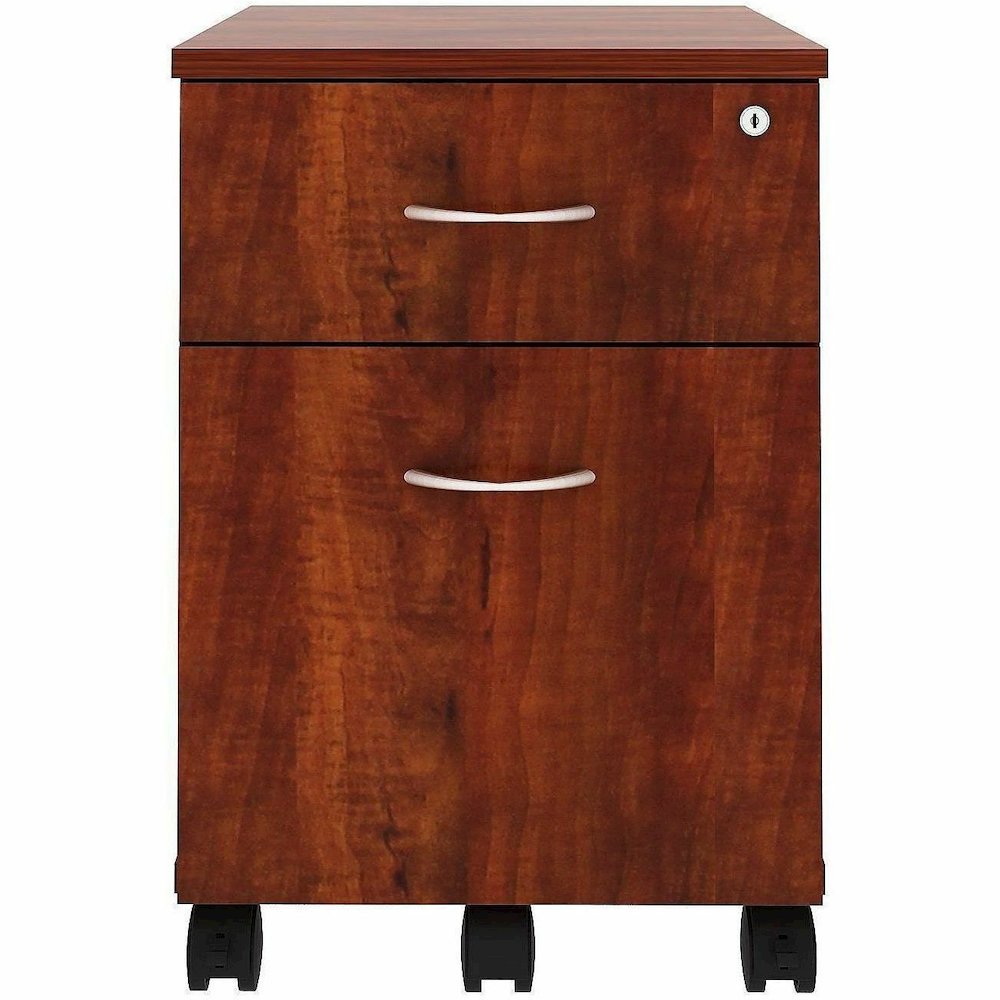 Lorell File Cabinet - for File, Box - Mobility - Cherry. Picture 3