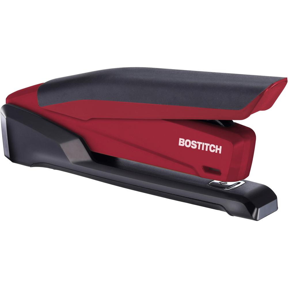 Bostitch InPower Spring-Powered Antimicrobial Desktop Stapler - Staples Upto 20 Sheet - Holds Upto 210 Staple - Full Strip - 4.50" Throat Depth - Red - Rubber - 1 Each. Picture 3