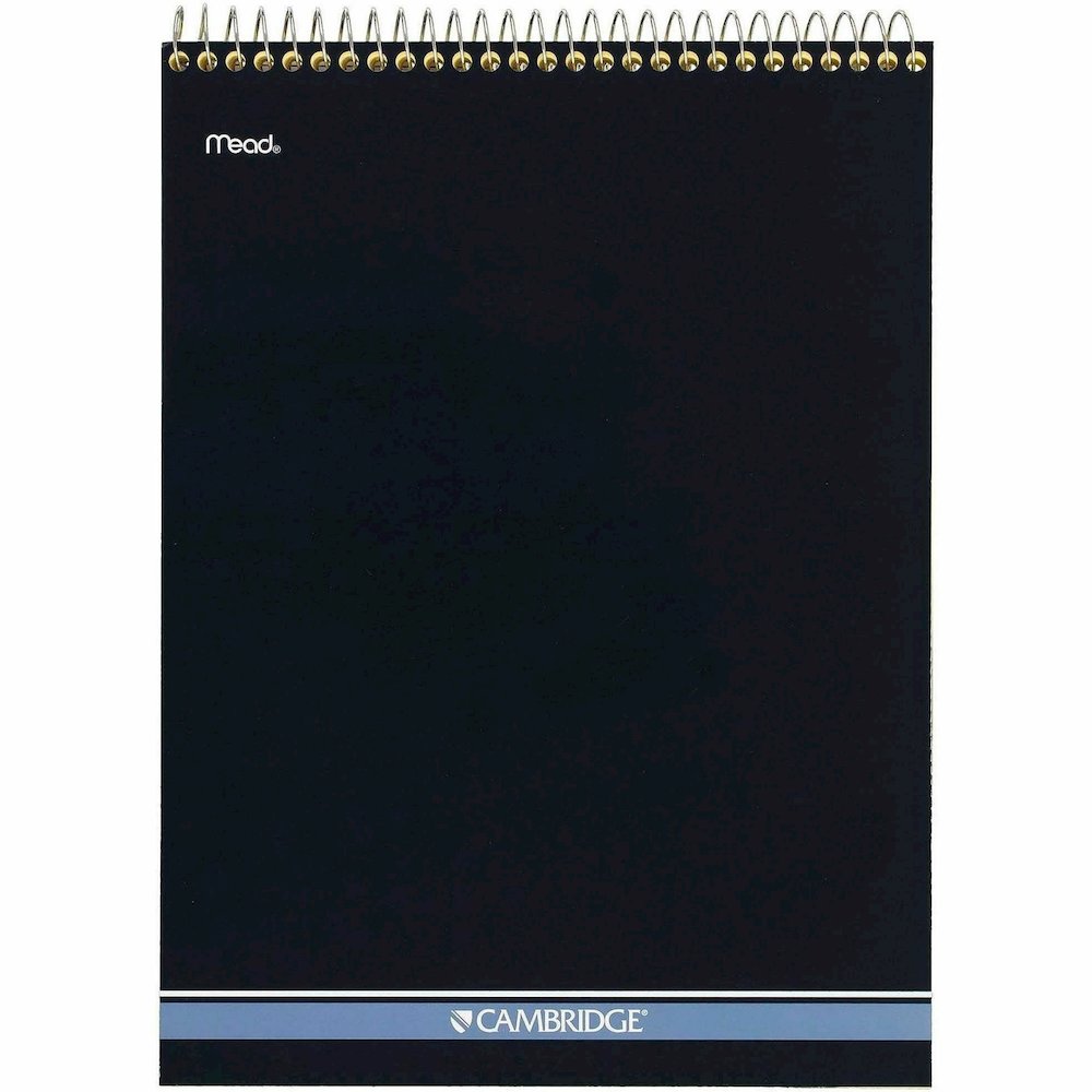 Mead Premium Wirebound Legal Pads - 70 Sheets - Spiral - 20 lb Basis Weight - 8 1/2" x 11 3/4" Sheet Size - Canary Paper - Navy Board Cover - Heavyweight, Micro Perforated, Spiral Lock, Stiff-back - 1. Picture 3