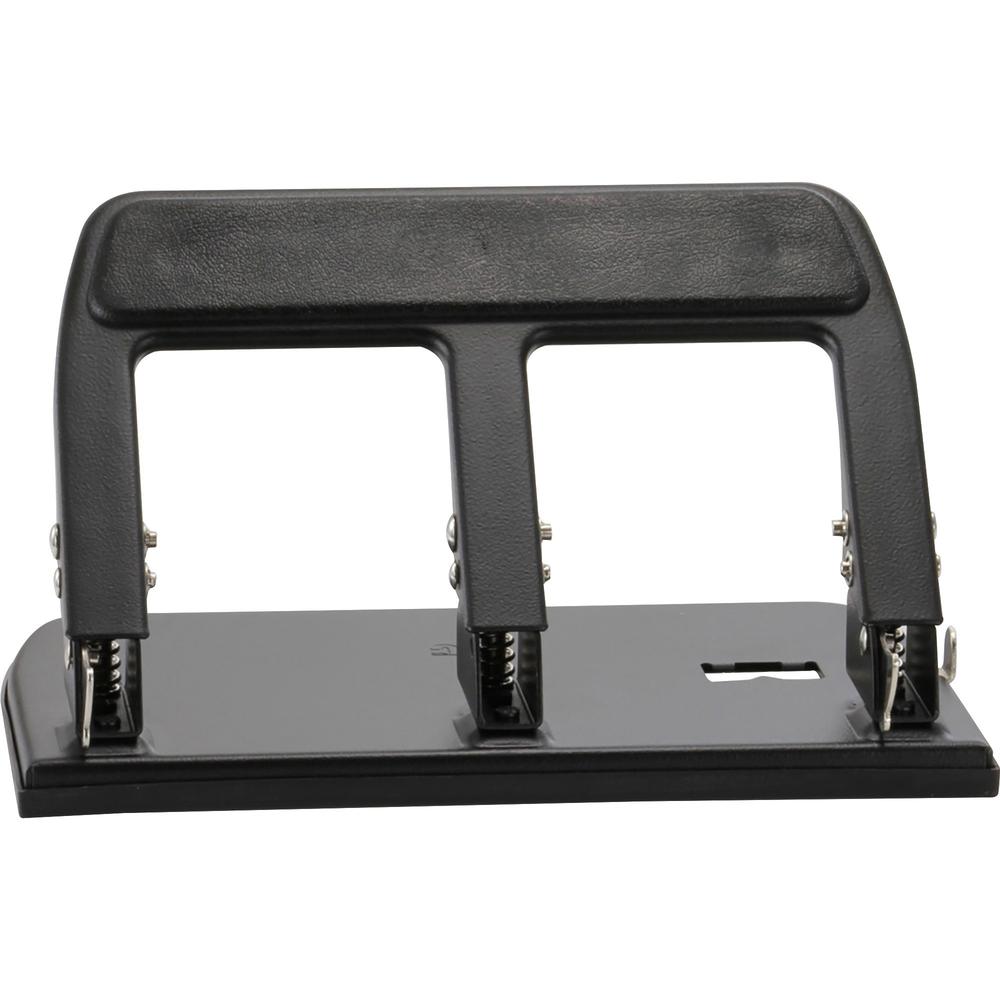 Officemate Heavy-duty 3-hole Punch with Padded Handle - 3 Punch Head(s) - 40 Sheet of 20lb Paper - 9/32" Punch Size - Silver. Picture 3