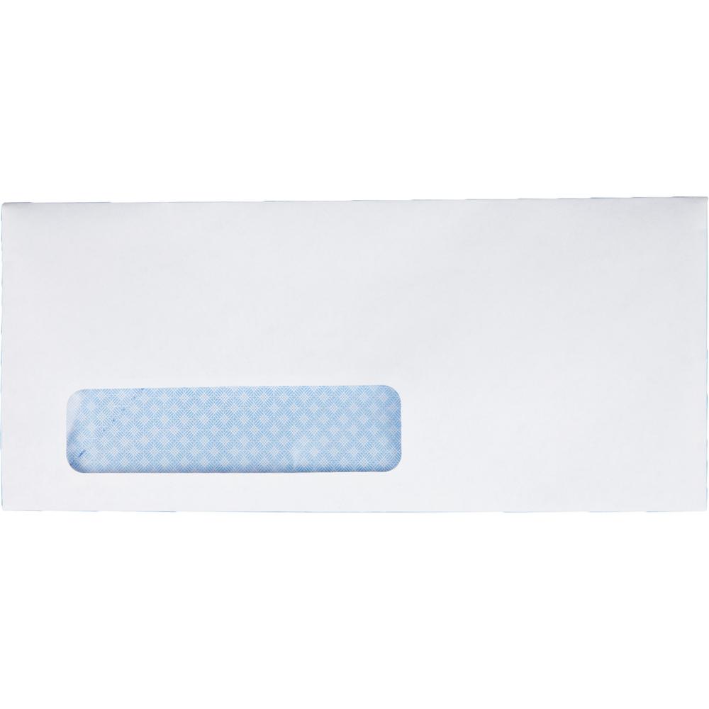 Quality Park No. 10 Single Window Security Tint Envelopes - Single Window - #10 - 4 1/8" Width x 9 1/2" Length - 24 lb - Adhesive - White - Wove - 500 / Box. Picture 7