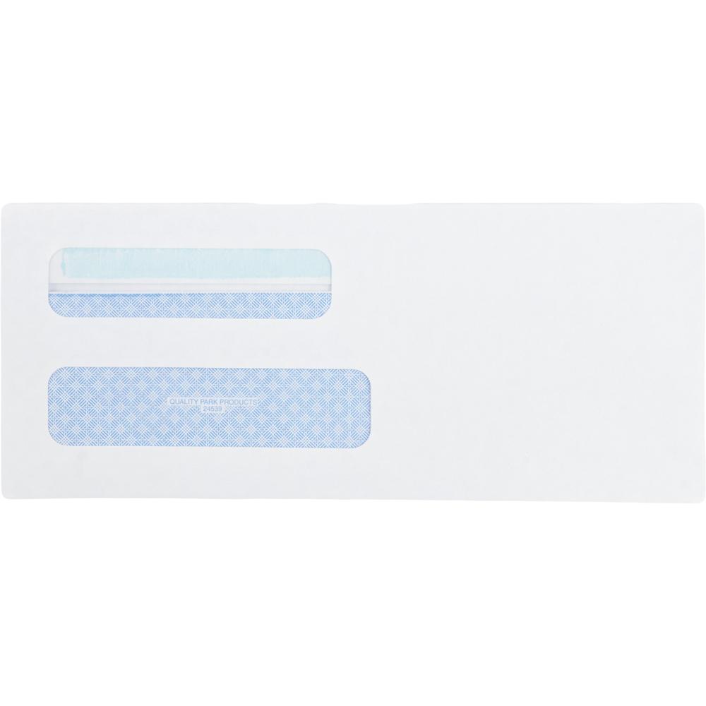 Quality Park No. 8-5/8 Double Window Security Tint Envelopes with Redi-Seal&reg; Self-Seal - Double Window - #8 5/8 - 3 5/8" Width x 8 5/8" Length - 24 lb - Self-sealing - White - Wove - 500 / Box. Picture 3