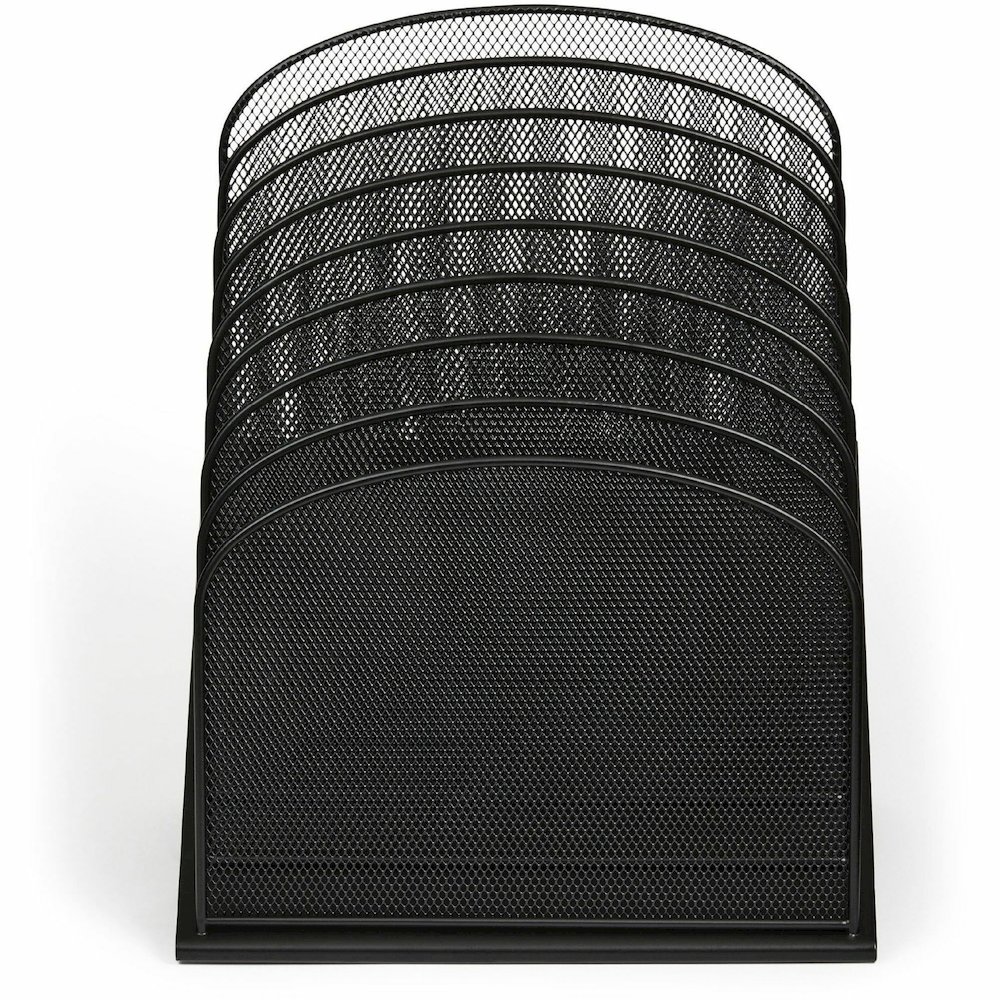 Safco Onyx Wire Mesh Desktop Organizer - 8 Compartment(s) - Compartment Size : 1" - 14" Height x 11.75" Width x 10.75" Depth - Desktop - Powder Coated - Black - Steel - 1 Each. Picture 4