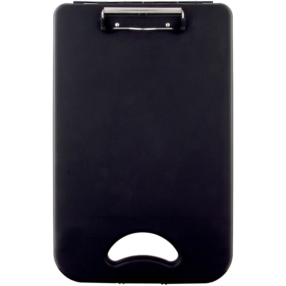 Saunders Deskmate II Portable Desktop - 0.50" Clip Capacity - Storage for Stationary - Bottom Opening - 10" x 16" - Polypropylene - Black - 1 Each. Picture 3