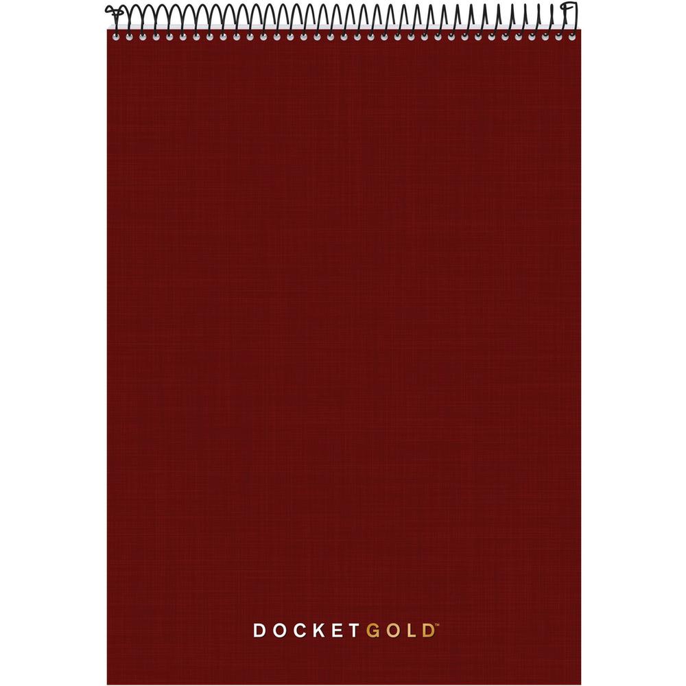 TOPS Docket Heavyweight Wirebound Planner - 70 Sheets - Wire Bound - 20 lb Basis Weight - 8 1/2" x 11 3/4" - White Paper - BurgundyChipboard Cover - Perforated, Repositionable, Heavyweight, Hard Cover. Picture 4