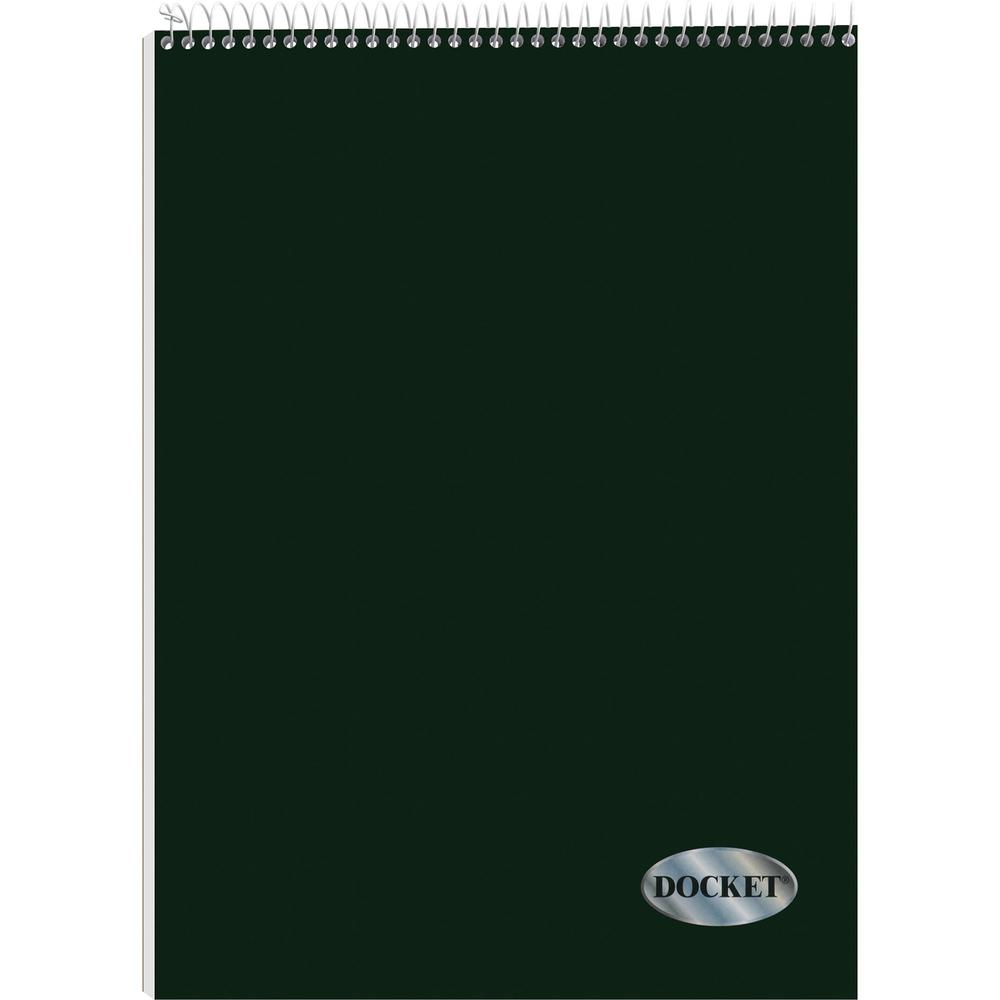 TOPS Docket Top Wire Quadrille Pad - 70 Sheets - Wire Bound - 8 1/2" x 11 3/4" - White Paper - Chipboard Cover - Perforated, Hard Cover - 1 Each. Picture 2