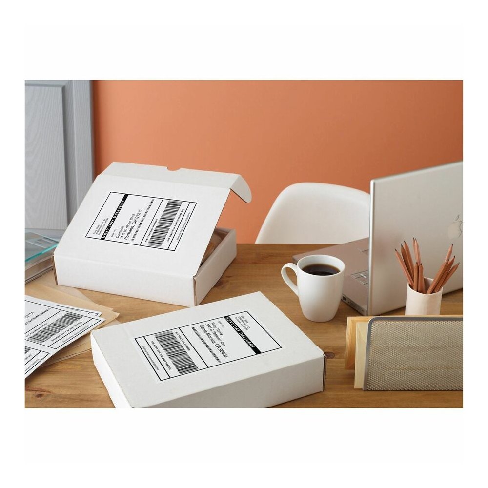 Avery&reg; Shipping Labels, Permanent Adhesive, 8-1/2" x 11" , 100 Labels (5165) - 11" Height x 8 1/2" Width x 11" Length - Full Sheet - Permanent Adhesive - Laser - Matte - White - Paper - 1 / Sheet . Picture 2