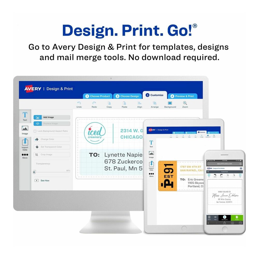 Avery&reg; TrueBlock File Folder Labels - 2/3" Width x 3 7/16" Length - Permanent Adhesive - Rectangle - Inkjet, Laser - Matte - Blue - Paper - 30 / Sheet - 50 Total Sheets - 1500 Total Label(s) - 150. Picture 4