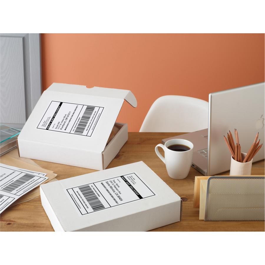 Avery&reg; Shipping Labels, Sure Feed, 3-1/2" x 5" , 400 Labels (5168) - 3 1/2" Width x 5" Length - Permanent Adhesive - Rectangle - Laser - Matte - White - Paper - 4 / Sheet - 100 Total Sheets - 400 . Picture 5