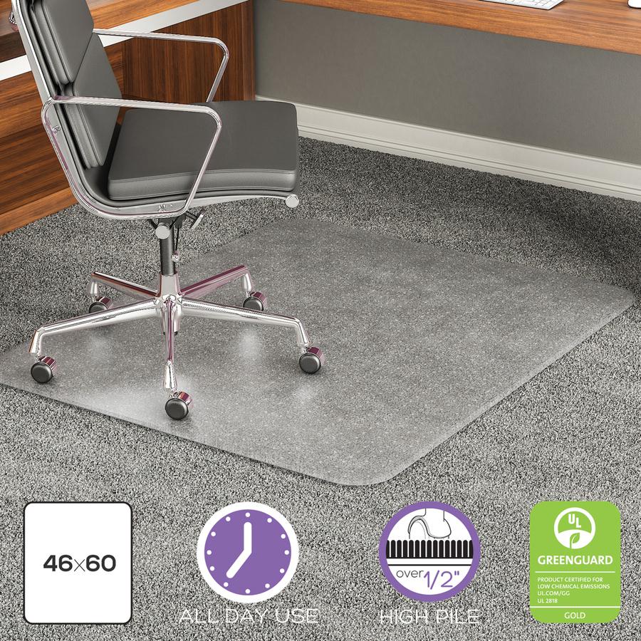 Deflecto ExecuMat for Carpet - Carpeted Floor - 60" Length x 46" Width x 0.333" Thickness - Vinyl - Clear - 1Each. Picture 5