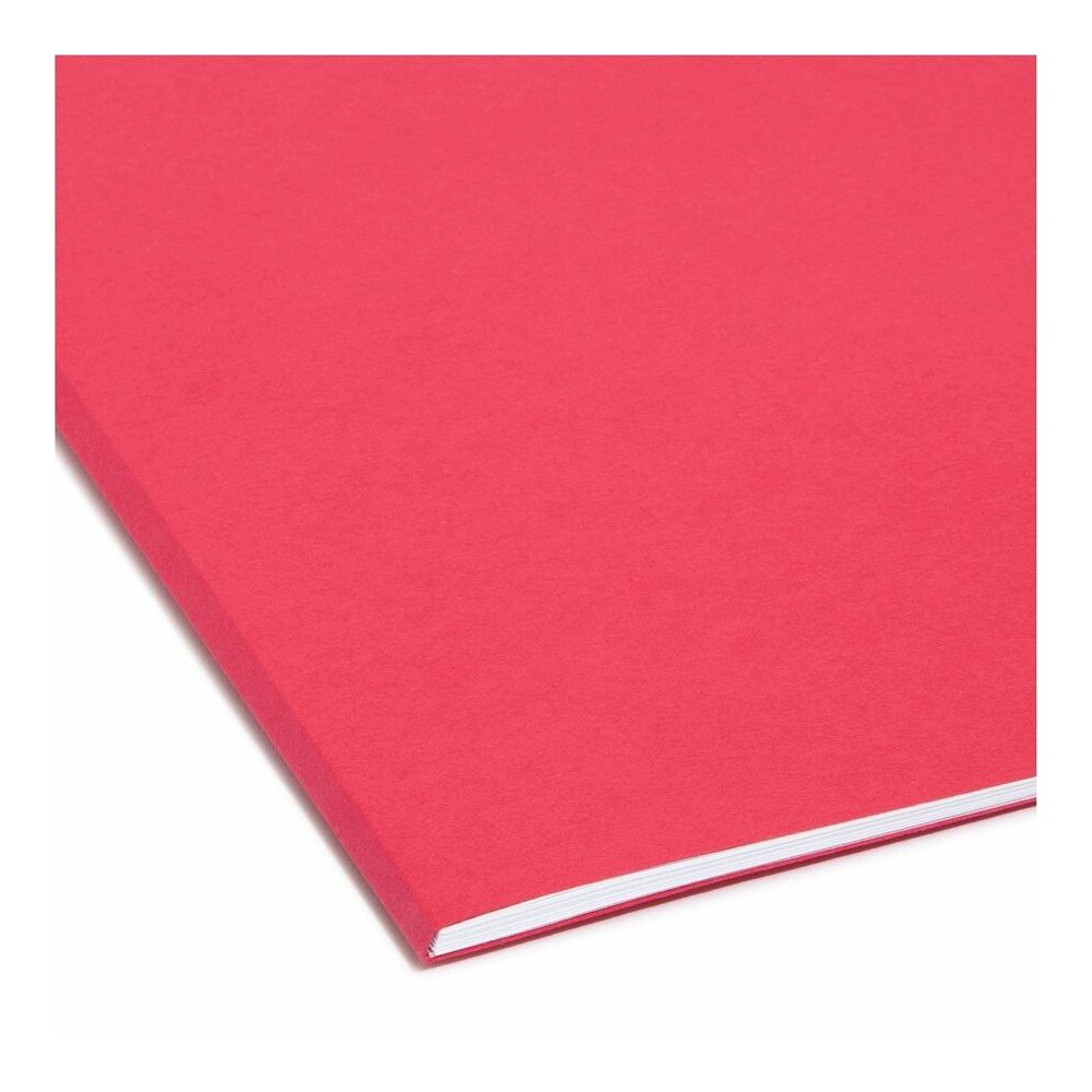 Smead 1/3 Tab Cut Letter Recycled Interior File Folder - 8 1/2" x 11" - 3/4" Expansion - Top Tab Location - Assorted Tab Position - 11 pt. - 1 Plys - Paper - Red - 10% Recycled - 100 / Box. Picture 5