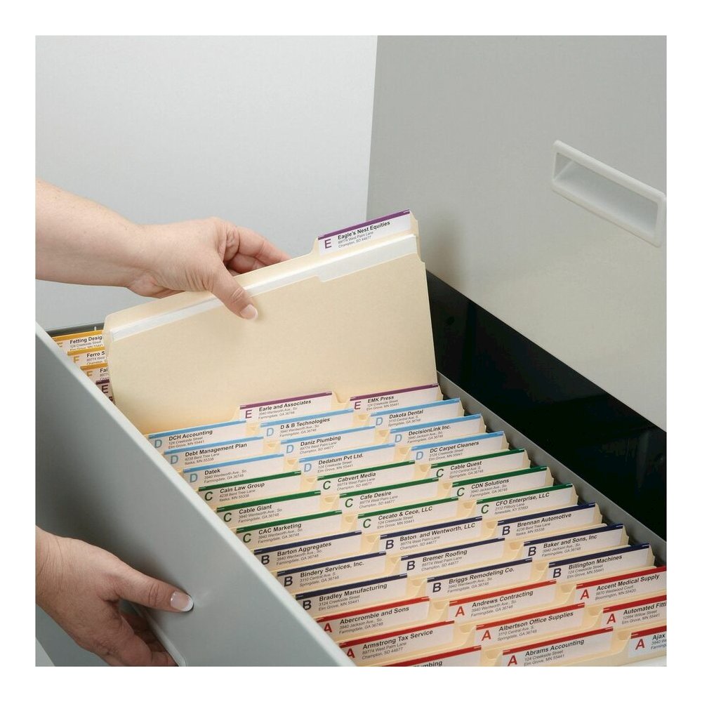 Smead 1/3 Tab Cut Letter Recycled Top Tab File Folder - 8 1/2" x 11" - 3/4" Expansion - Top Tab Location - Assorted Tab Position - 11 pt. - 2 Plys - Manila - Reinforced, Durable, Reinforced Tab, Round. Picture 4