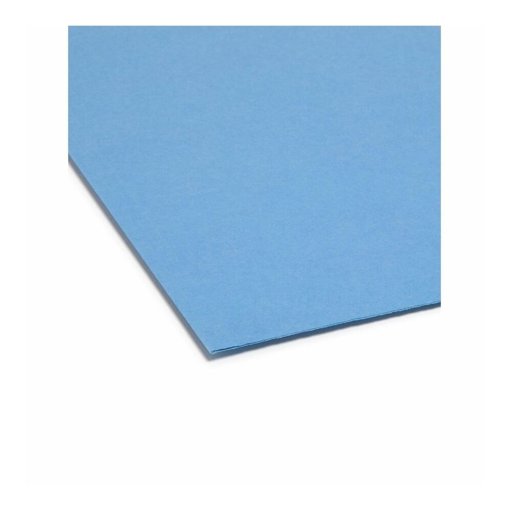Smead Colored 1/3 Tab Cut Letter Recycled Top Tab File Folder - 8 1/2" x 11" - 3/4" Expansion - Top Tab Location - Assorted Tab Position - 11 pt. - 2 Plys - Blue - 10% Recycled - 100 / Box. Picture 2