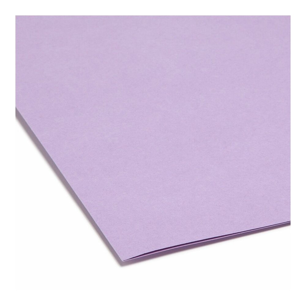 Smead Colored 1/3 Tab Cut Letter Recycled Top Tab File Folder - 8 1/2" x 11" - 3/4" Expansion - Top Tab Location - Assorted Tab Position - 11 pt. - 2 Plys - Lavender - 10% Recycled - 100 / Box. Picture 2