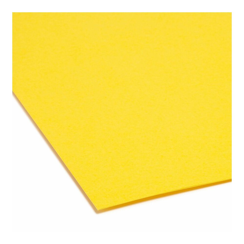 Smead Colored 1/3 Tab Cut Letter Recycled Top Tab File Folder - 8 1/2" x 11" - Top Tab Location - Assorted Tab Position - 11 pt. - 2 Plys - Yellow - 10% Recycled - 100 / Box. Picture 2