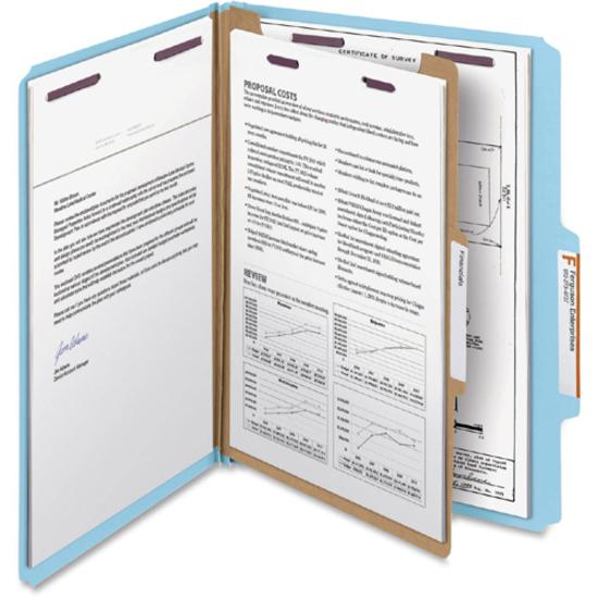 Smead SafeSHIELD 2/5 Tab Cut Letter Recycled Classification Folder - 8 1/2" x 11" - 2" Expansion - 2 x 2S Fastener(s) - 2" Fastener Capacity for Folder - Top Tab Location - Right of Center Tab Positio. Picture 6