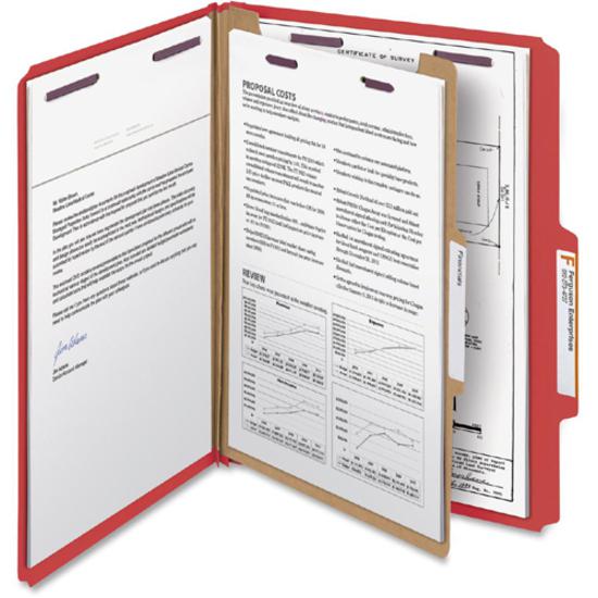 Smead SafeSHIELD 2/5 Tab Cut Letter Recycled Classification Folder - 8 1/2" x 11" - 2" Expansion - 2 x 2S Fastener - 2" for Folder - Top Tab Location - Right of Center Tab Position - 1 Divider - 25 pt. Picture 4