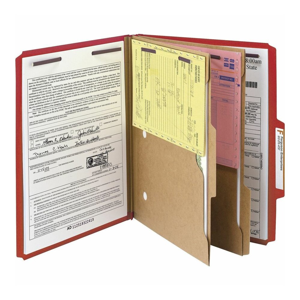 Smead SafeSHIELD 2/5 Tab Cut Letter Recycled Classification Folder - 8 1/2" x 11" - 2" Expansion - 2 x 2S Fastener - 2" for Folder - 2 Pocket - Top Tab Location - Right of Center Tab Position - 2 Divi. Picture 7