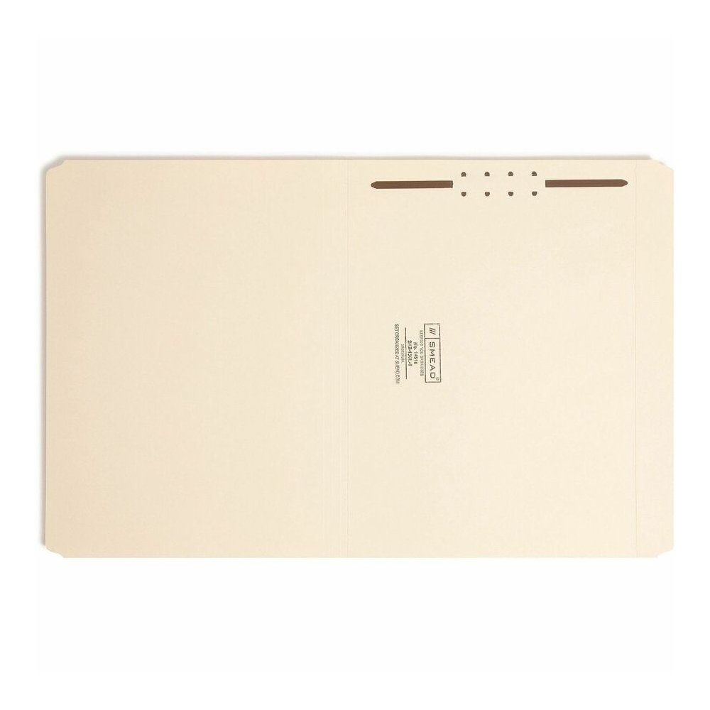 Smead Straight Tab Cut Letter Recycled Fastener Folder - 8 1/2" x 11" - 3/4" Expansion - 1 x 2K Fastener - 2" for Folder - 11 pt. - 2 Plys - Manila - Reinforced Tab - 10% Recycled - 50 / Box. Picture 2