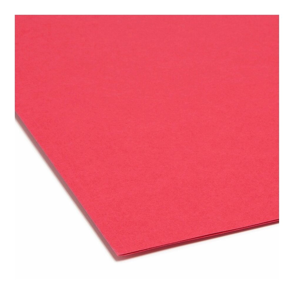 Smead Colored 1/3 Tab Cut Legal Recycled Top Tab File Folder - 8 1/2" x 14" - 3/4" Expansion - Top Tab Location - Assorted Tab Position - 11 pt. - 2 Plys - Red - 10% Recycled - 100 / Box. Picture 2