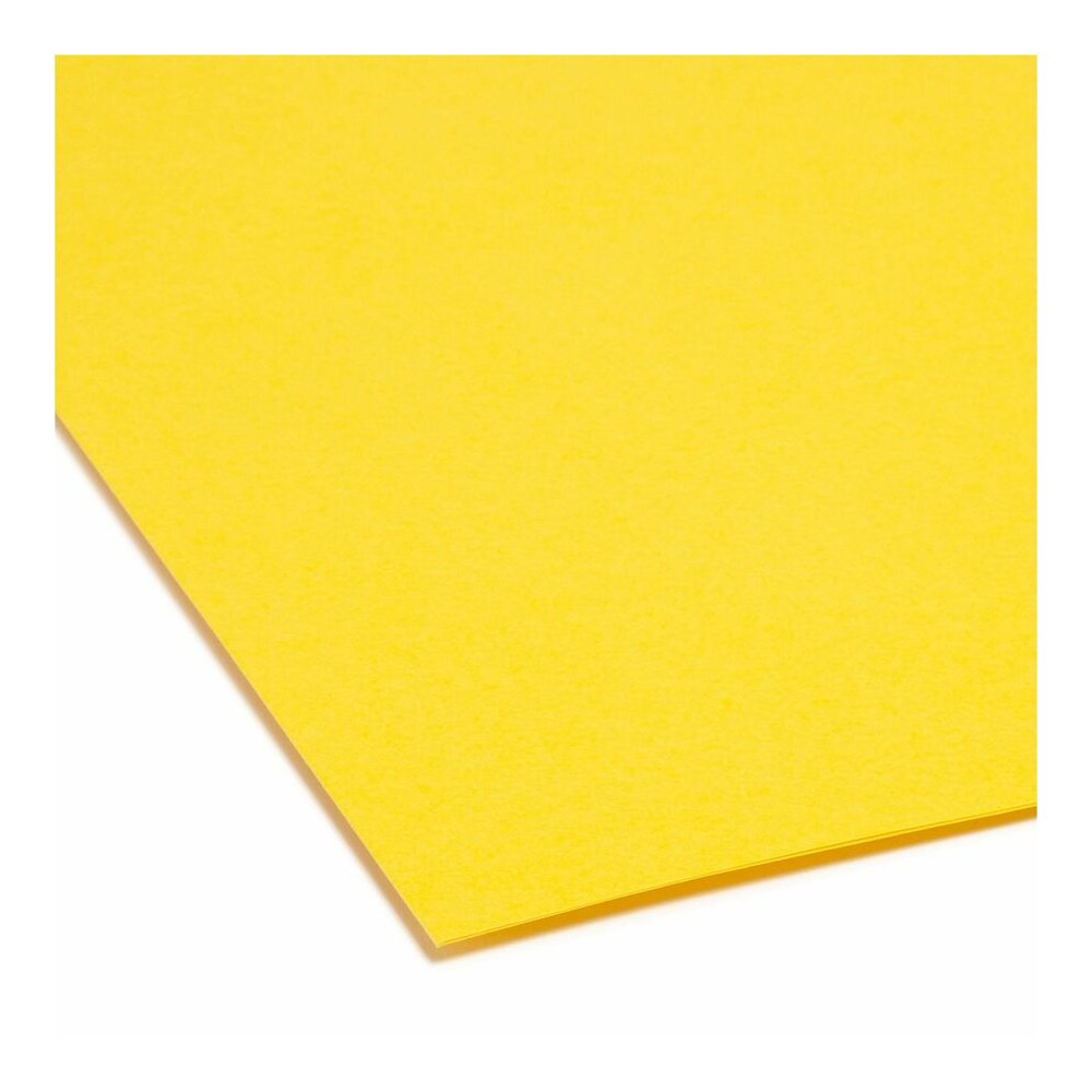 Smead Colored 1/3 Tab Cut Legal Recycled Top Tab File Folder - 8 1/2" x 14" - 3/4" Expansion - Top Tab Location - Assorted Tab Position - 11 pt. - 2 Plys - Yellow - 10% Recycled - 100 / Box. Picture 2