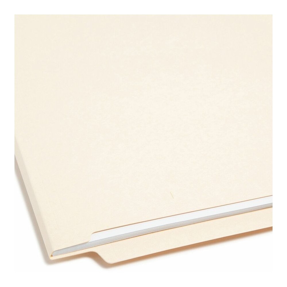 Smead Shelf-Master Straight Tab Cut Letter Recycled End Tab File Folder - 8 1/2" x 11" - 3/4" Expansion - 11 pt. - 2 Plys - Manila - Reinforced Tab, Embossed - 10% Recycled - 100 / Box. Picture 6