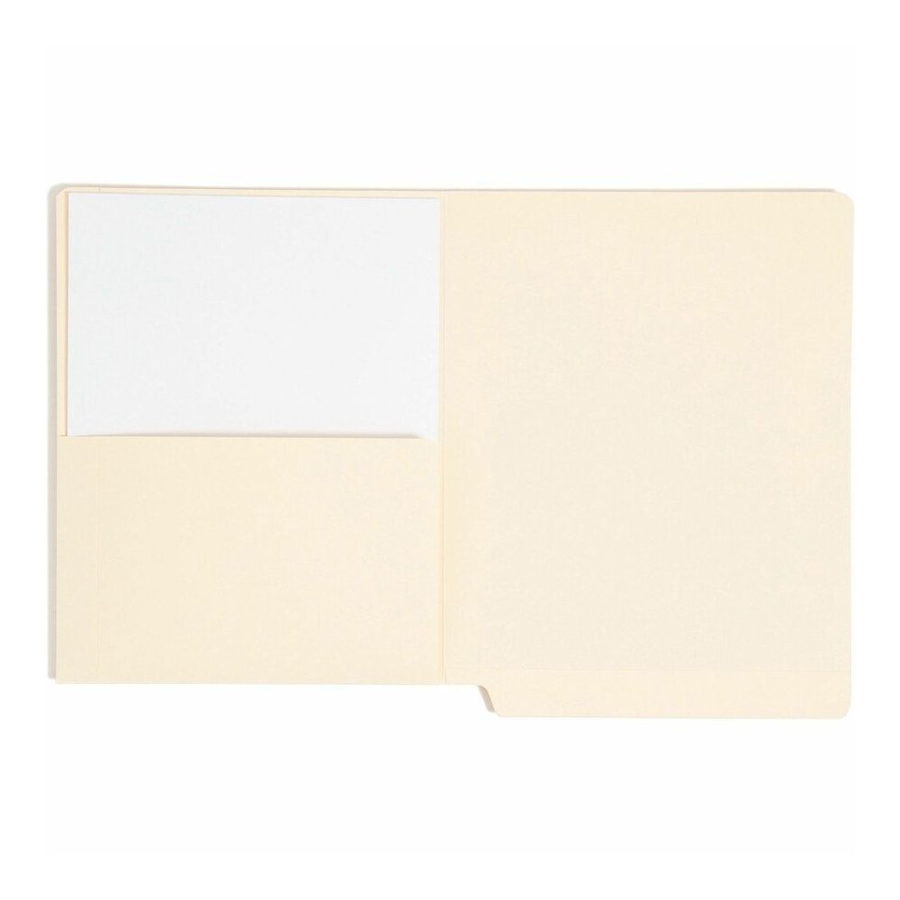 Smead Straight Tab Cut Letter Recycled File Pocket - 8 1/2" x 11" - 1 Pocket - 11 pt. - 2 Plys - Manila - Heavyweight Cover, Embossed - 10% Recycled - 50 / Box. Picture 4