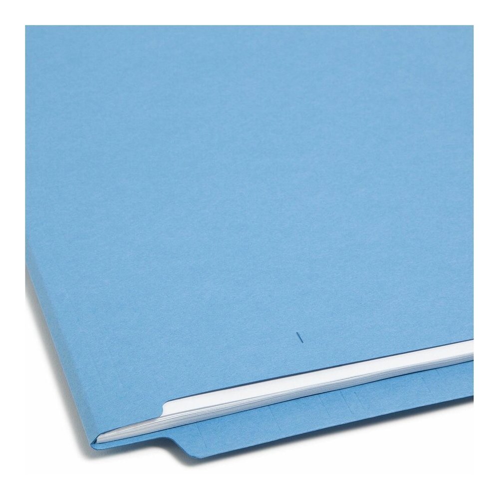 Smead Shelf-Master Straight Tab Cut Letter Recycled End Tab File Folder - 8 1/2" x 11" - 3/4" Expansion - 11 pt. - 2 Plys - Blue - Heavy Duty, Reinforced Tab - 10% Recycled - 100 / Box. Picture 6