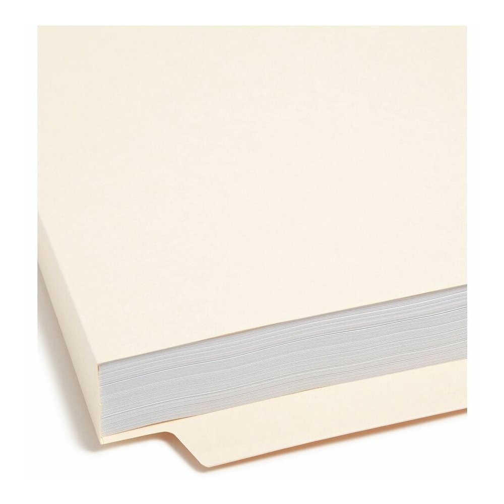 Smead Straight Tab Cut Letter Recycled Fastener Folder - 8 1/2" x 11" - 1 1/2" Expansion - 2 x 2B Fastener - 2" for Folder - End Tab Location - 14 pt. - 2 Plys - Manila - Reinforced Tab, Heavyweight C. Picture 4