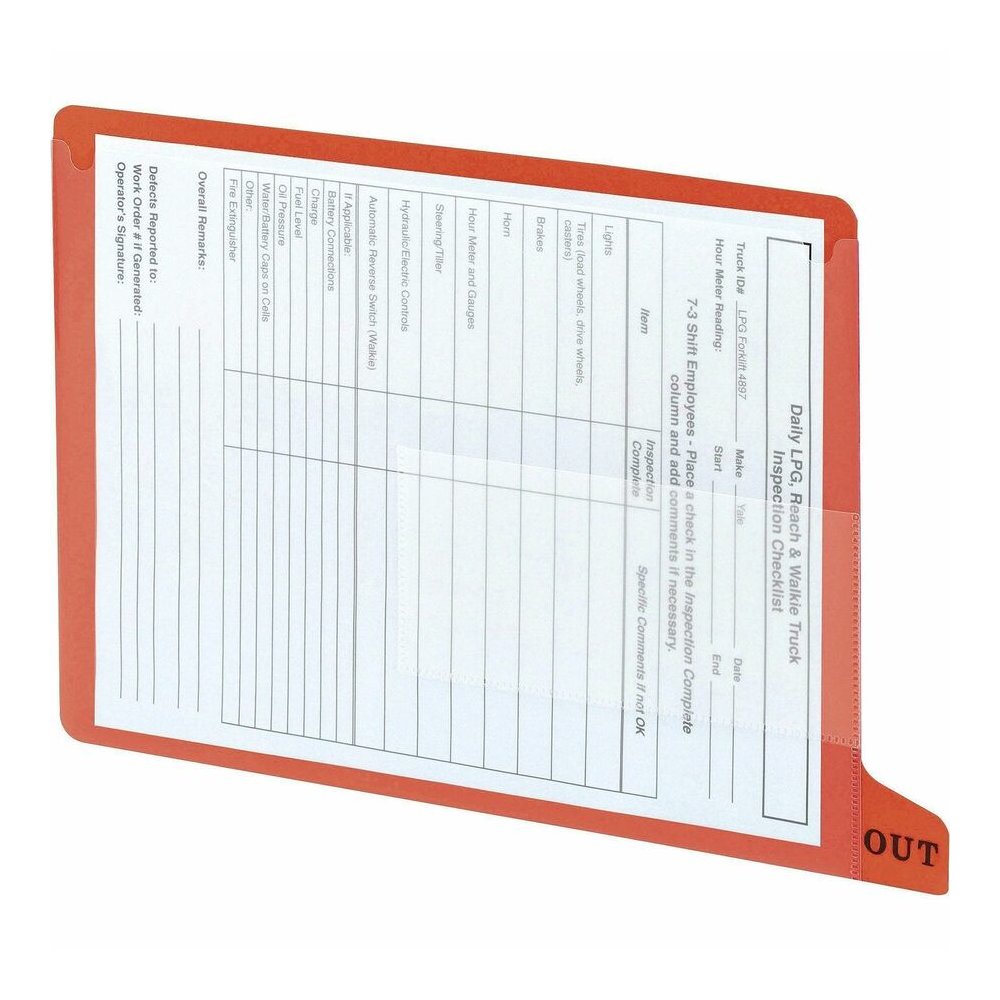 Smead End Tab Out Guides - Printed Bottom Tab(s) - Message - OUT - Letter - Red Poly Tab(s) - 25 / Box. Picture 3