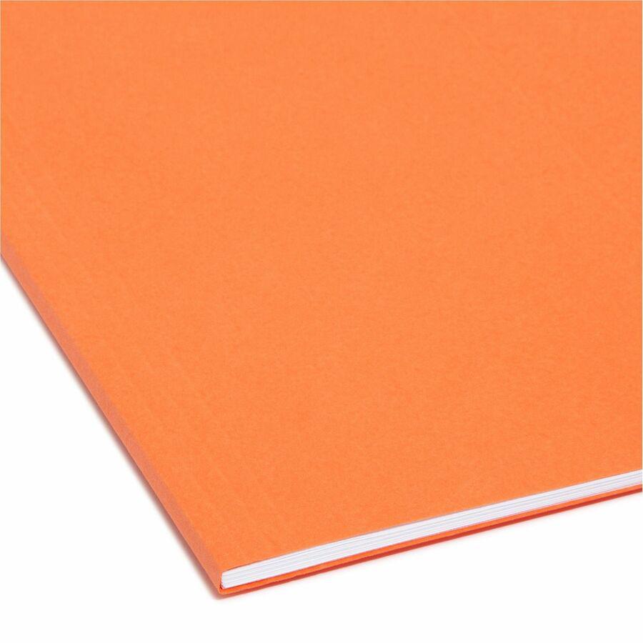Smead Colored 1/5 Tab Cut Letter Recycled Hanging Folder - 8 1/2" x 11" - Top Tab Location - Assorted Tab Position - 11 pt. - Vinyl - Orange - 10% Recycled - 25 / Box. Picture 8