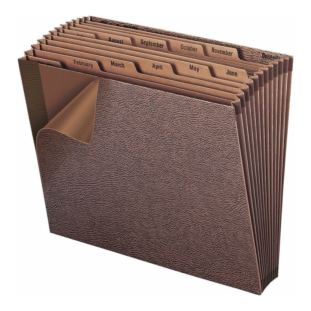 Smead Letter Recycled Expanding File - 8 1/2" x 11" - 7/8" Expansion - 12 Pocket - Redrope - Tear Resistant, Reinforced Gusset - 30% Recycled - 1 Each. Picture 3