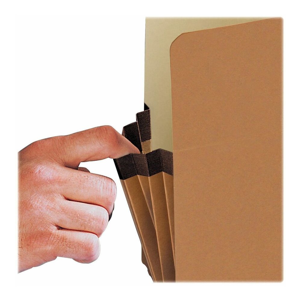 Smead 2/5 Tab Cut Letter Recycled File Pocket - 8 1/2" x 11" - 1 3/4" Expansion - Top Tab Location - Right Tab Position - Redrope - Tear Proof, Reinforced Gusset, Durable - 30% Recycled - 25 / Box. Picture 2