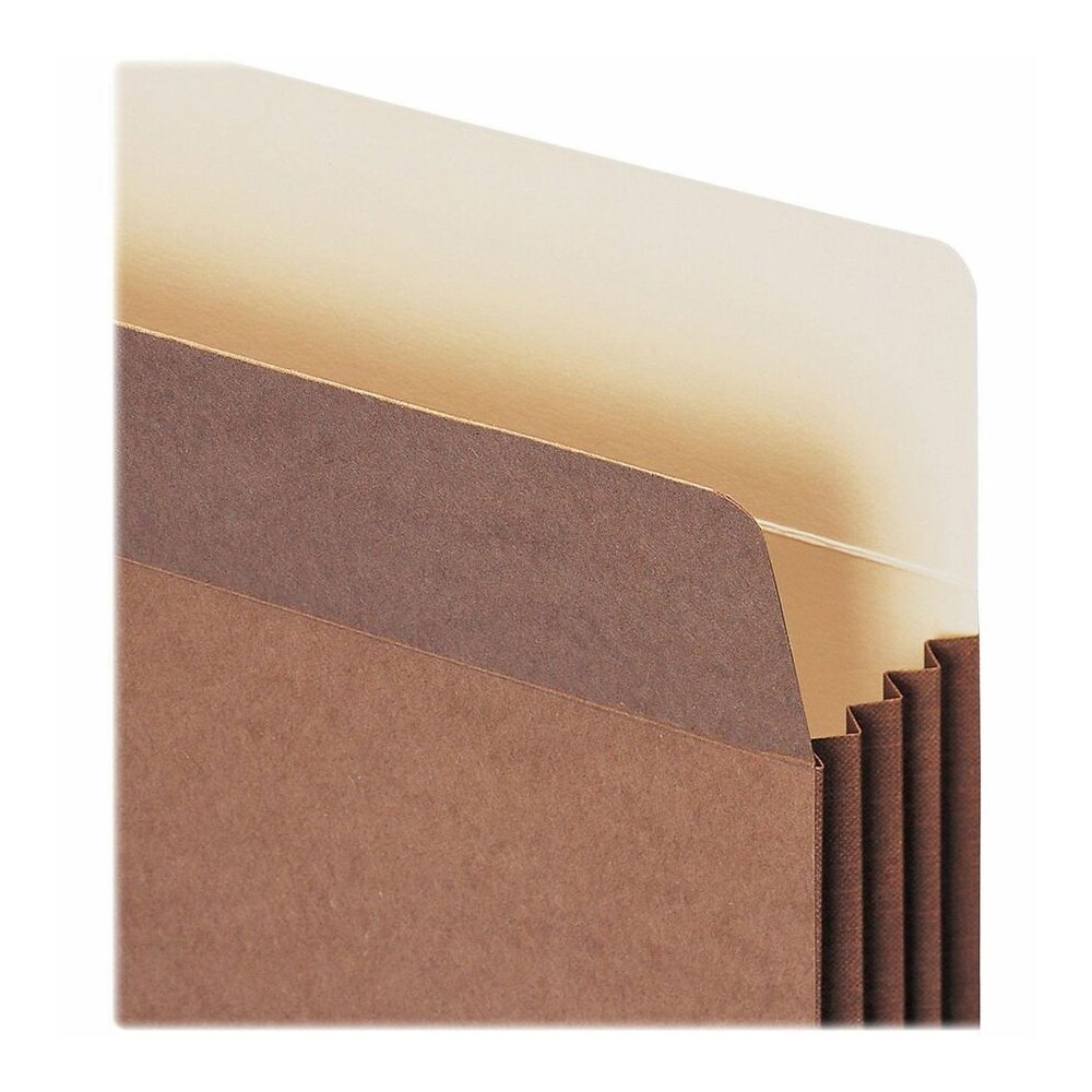 Smead TUFF Straight Tab Cut Letter Recycled File Pocket - 8 1/2" x 11" - 3 1/2" Expansion - 11 pt. - Redrope - Reinforced Gusset, Tear Resistant, Heavyweight Cover - 30% Recycled - 10 / Box. Picture 3