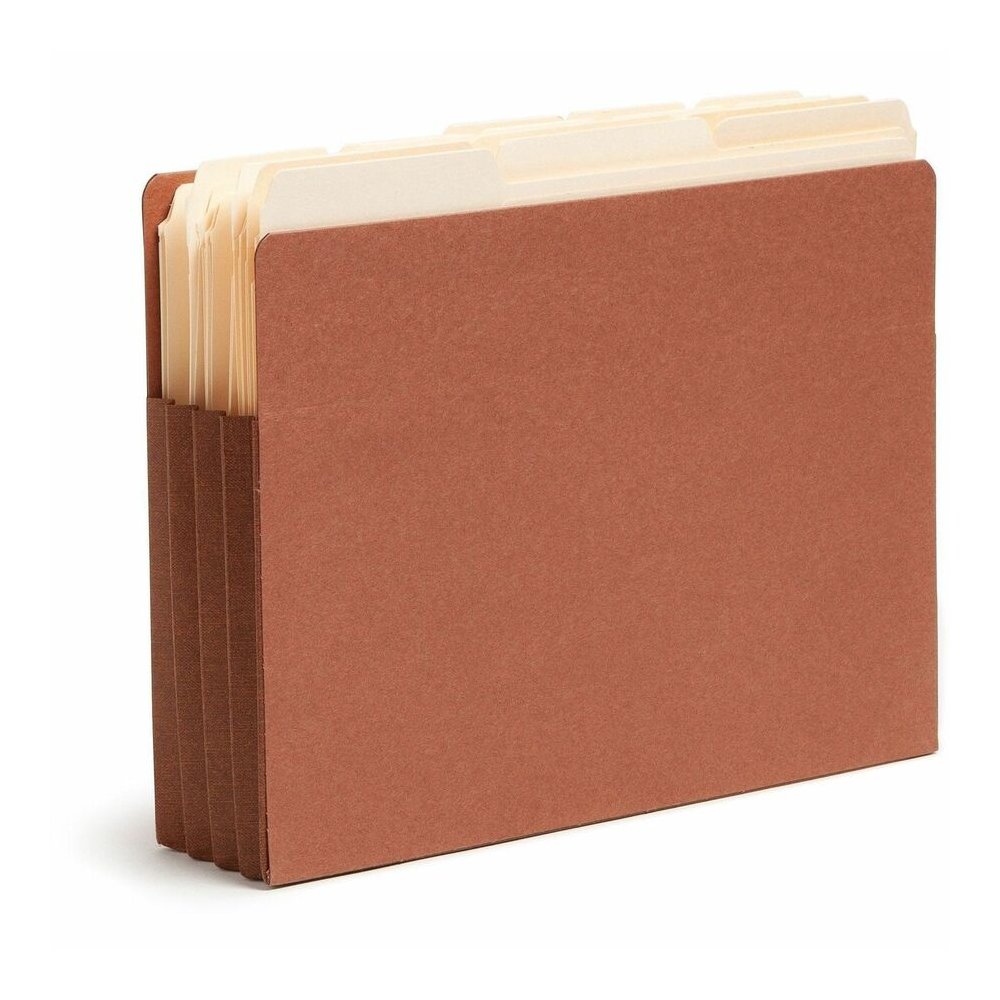 Smead TUFF Straight Tab Cut Letter Recycled File Pocket - 8 1/2" x 11" - 3 1/2" Expansion - 2 Plys - Redrope - Rip Resistant, Tear Resistant, Reinforced Tab, Heavyweight Cover - 30% Recycled - 10 / Bo. Picture 4