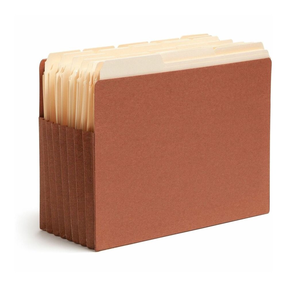 Smead TUFF Straight Tab Cut Letter Recycled File Pocket - 8 1/2" x 11" - 7" Expansion - 16.5 pt. - 2 Plys - Redrope - Rip Resistant, Tear Resistant, Reinforced Tab, Heavyweight Cover - 30% Recycled - . Picture 2