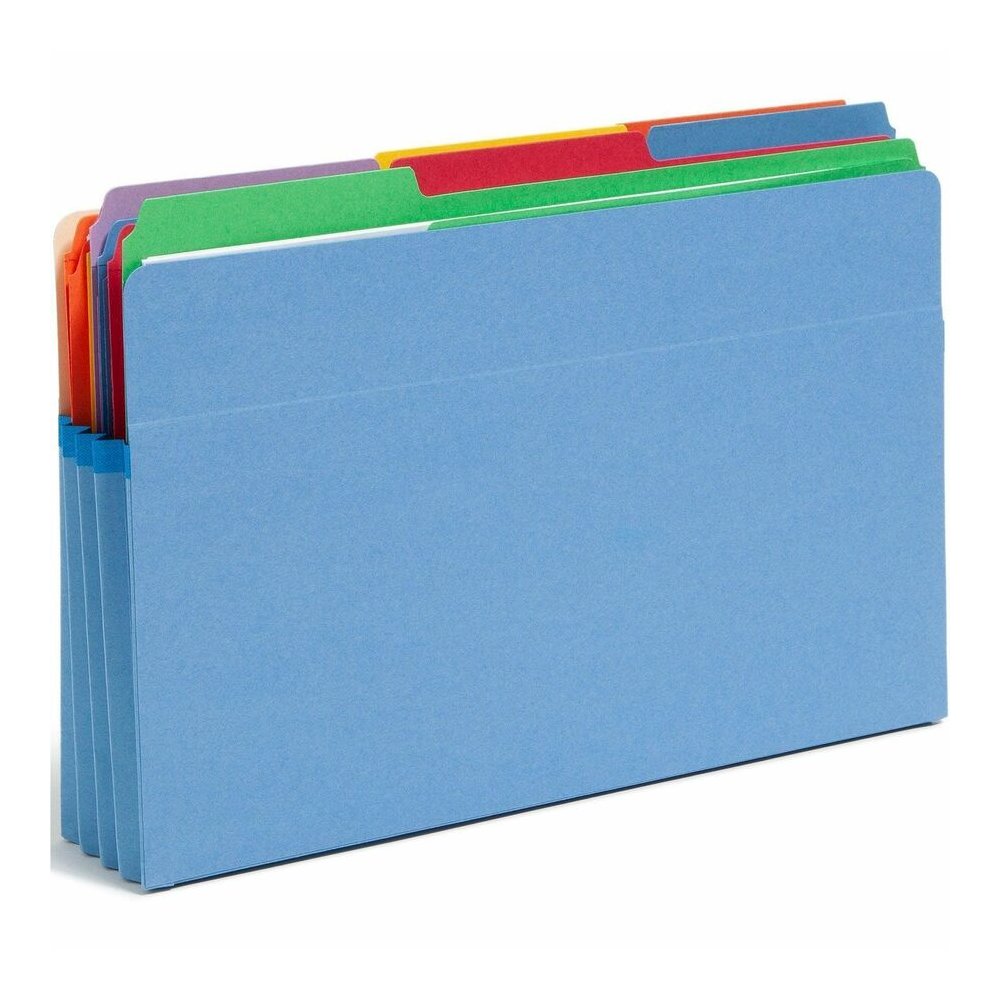 Smead Straight Tab Cut Legal Recycled File Pocket - 8 1/2" x 14" - 3 1/2" Expansion - Top Tab Location - Blue - Tear Resistant - 10% Recycled - 1 Each. Picture 5
