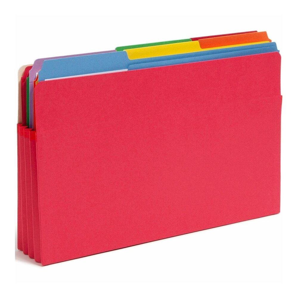 Smead Straight Tab Cut Legal Recycled File Pocket - 8 1/2" x 14" - 3 1/2" Expansion - Top Tab Location - Red - Tear Resistant - 10% Recycled - 1 Each. Picture 5