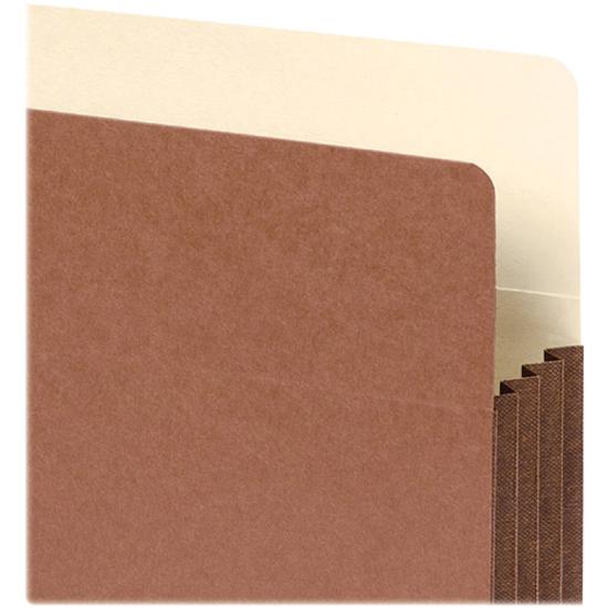 Smead Straight Tab Cut Legal Recycled File Pocket - 8 1/2" x 14" - 5 1/4" Expansion - Top Tab Location - 12.5 pt. - Redrope - Tear Resistant Gusset - 30% Recycled - 10 / Box. Picture 8