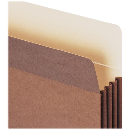 Smead TUFF Straight Tab Cut Legal Recycled File Pocket - 8 1/2" x 14" - 3 1/2" Expansion - 12.5 pt. - Redrope - Reinforced, Heavyweight, Tear Resistant - 30% Recycled - 10 / Box. Picture 4
