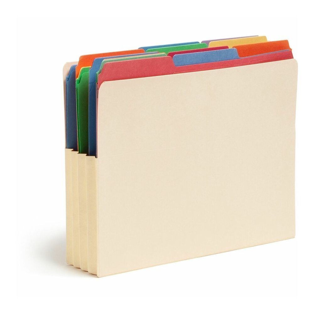 Smead Straight Tab Cut Letter Recycled File Pocket - 8 1/2" x 11" - 3 1/2" Expansion - 2 Plys - Manila Paper - Manila - Reinforced Gusset, Tear Resistant - 10% Recycled - 10 / Box. Picture 4