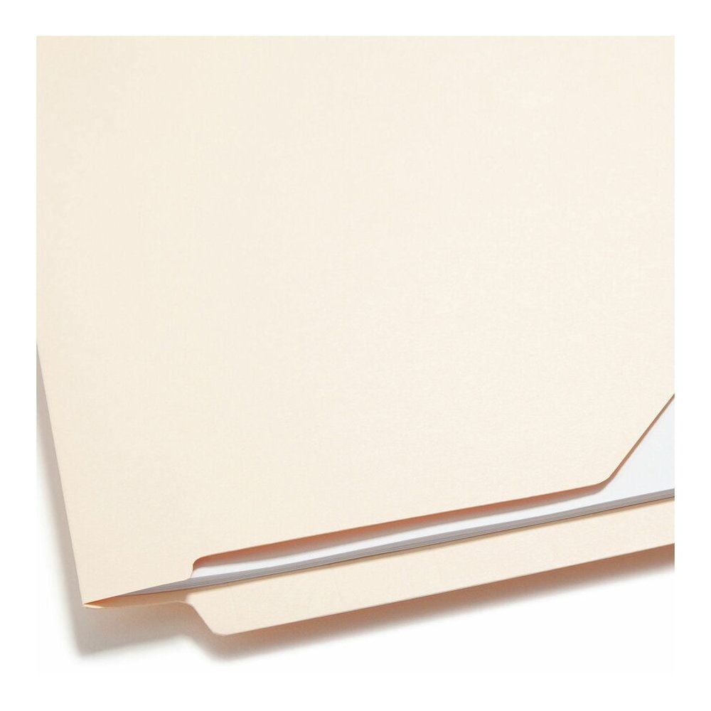 Smead Straight Tab Cut Letter Recycled File Jacket - 8 1/2" x 11" - 11 pt. - 2 Plys - Manila - 10% Recycled - 100 / Box. Picture 4