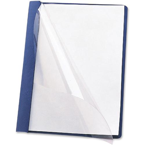 Smead Letter Recycled Report Cover - 8 1/2" x 11" - 3 Fastener - 1/2" for Folder - 12 pt. - Vinyl, Metal - Blue - 50% Recycled - 25 / Box. Picture 3