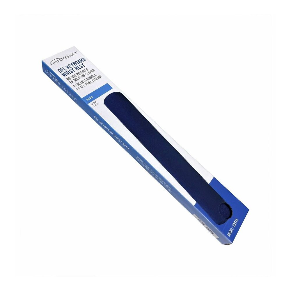 Compucessory Gel Keyboard Wrist Rest Pads - 19" Height x 2.87" Width x 0.75" Depth - Blue - 1 Each. Picture 2