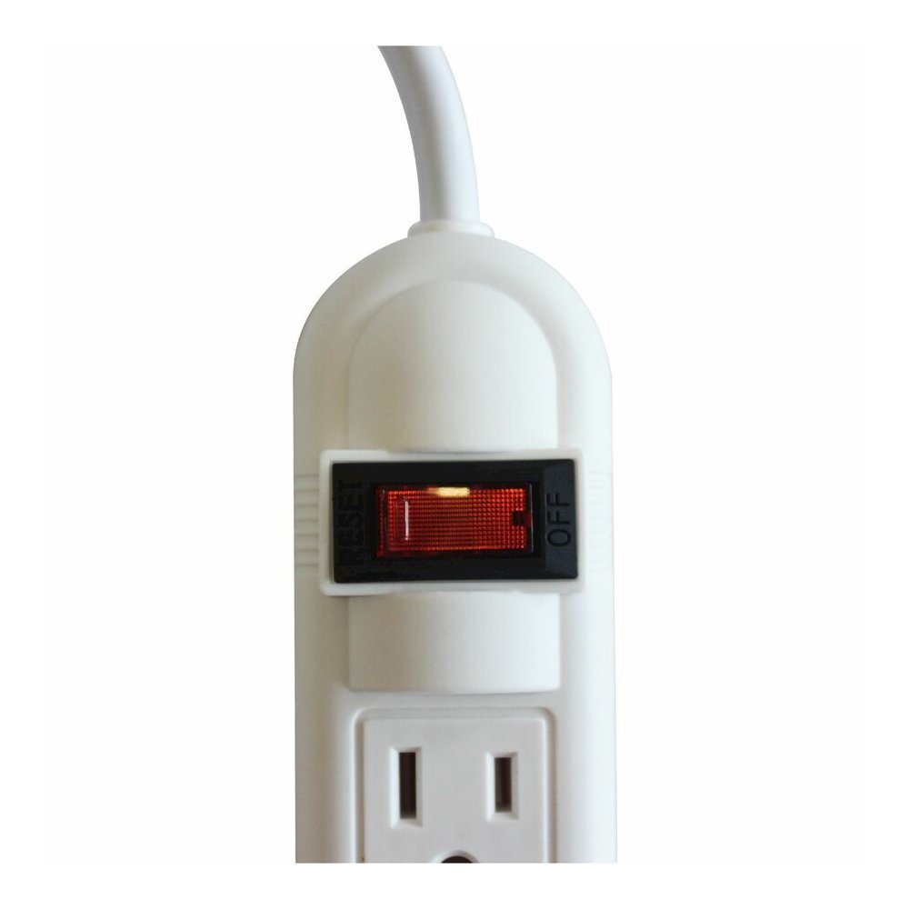 Compucessory 6-Outlet Power Strips - 6 - 6 ft Cord - 104 J Surge Energy - 15 A Current - 125 V AC Voltage - Strip - Putty. Picture 2