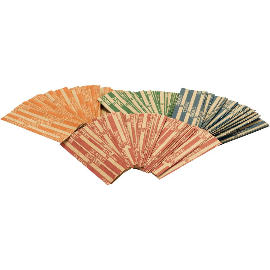 Sparco Flat Coin Wrappers - 1000 Wrap(s)Total $0.50 in 50 Coins of 1¢ Denomination - 60 lb Basis Weight - Kraft - Red - 1000 / Pack. Picture 3